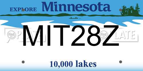 MIT28Z Minnesota License Plate