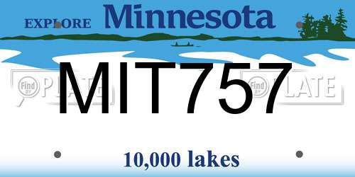 MIT757 Minnesota License Plate