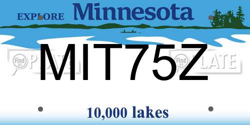 MIT75Z Minnesota License Plate
