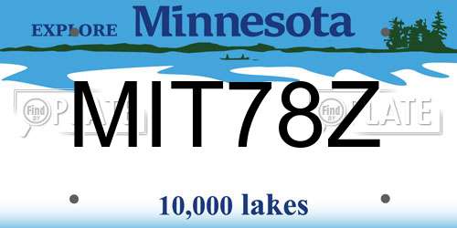 MIT78Z Minnesota License Plate