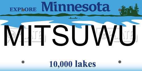 MITSUWU Minnesota License Plate