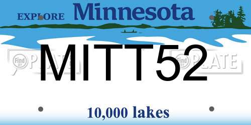 MITT52 Minnesota License Plate
