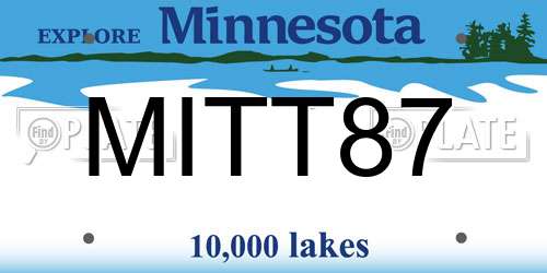 MITT87 Minnesota License Plate