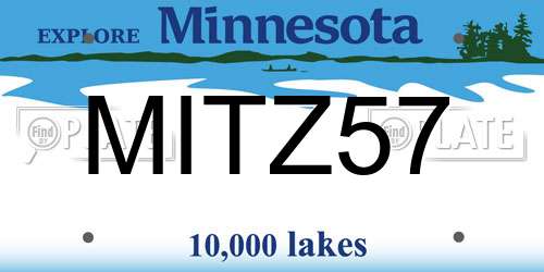 MITZ57 Minnesota License Plate