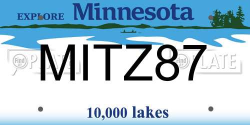 MITZ87 Minnesota License Plate