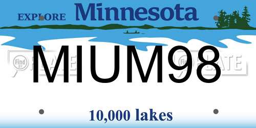 MIUM98 Minnesota License Plate