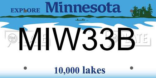 MIW33B Minnesota License Plate