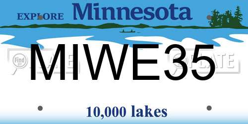 MIWE35 Minnesota License Plate