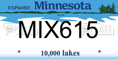 MIX615 Minnesota License Plate