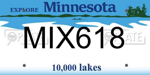MIX618 Minnesota License Plate