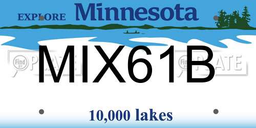 MIX61B Minnesota License Plate