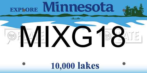MIXG18 Minnesota License Plate