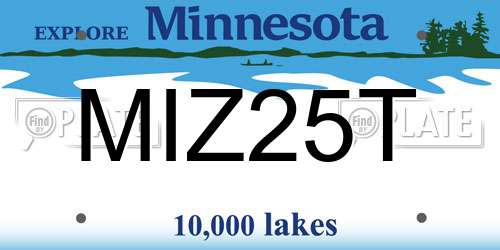 MIZ25T Minnesota License Plate