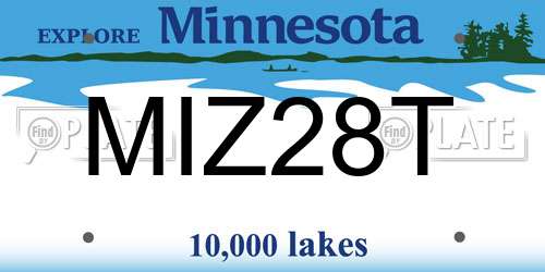 MIZ28T Minnesota License Plate