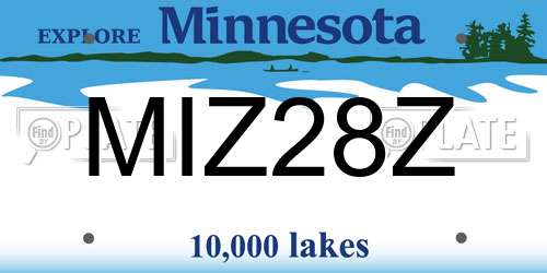 MIZ28Z Minnesota License Plate
