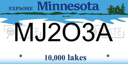 MJ2O3A Minnesota License Plate