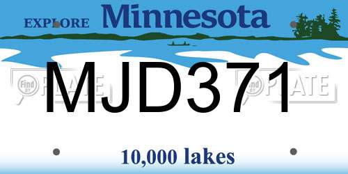 MJD371 Minnesota License Plate