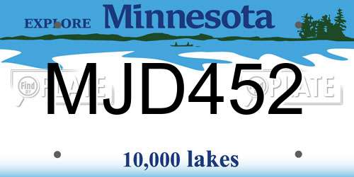 MJD452 Minnesota License Plate