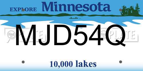 MJD54Q Minnesota License Plate