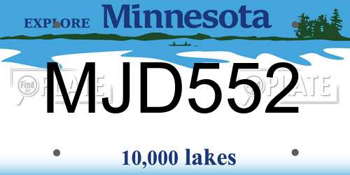 MJD552 Minnesota License Plate