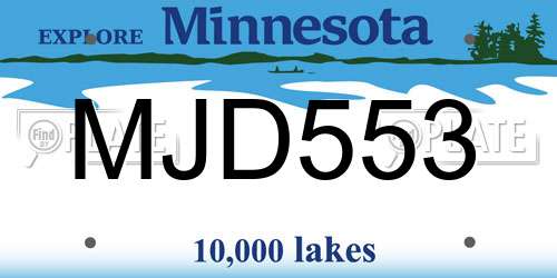 MJD553 Minnesota License Plate