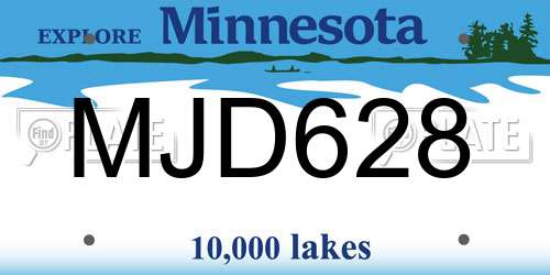 MJD628 Minnesota License Plate