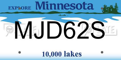 MJD62S Minnesota License Plate