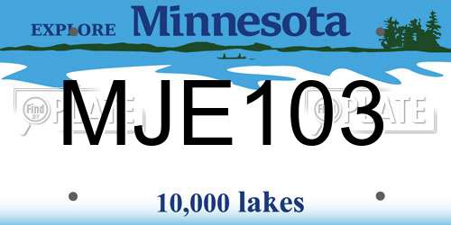MJE103 Minnesota License Plate