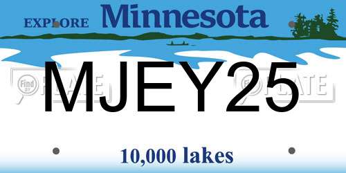 MJEY25 Minnesota License Plate
