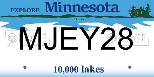 MJEY28 Minnesota License Plate