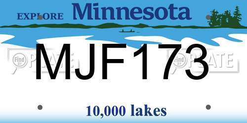 MJF173 Minnesota License Plate