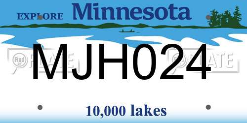 MJH024 Minnesota License Plate