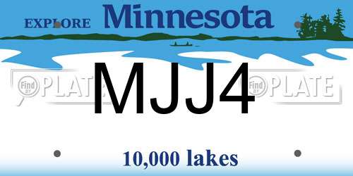 MJJ4 Minnesota License Plate
