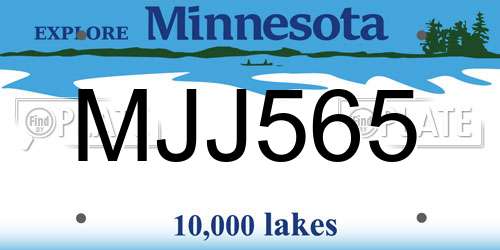 MJJ565 Minnesota License Plate