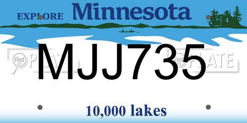 MJJ735 Minnesota License Plate