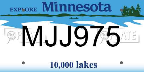 MJJ975 Minnesota License Plate