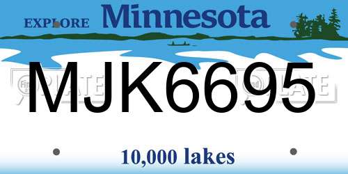 MJK6695 Minnesota License Plate