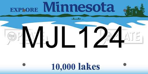 MJL124 Minnesota License Plate