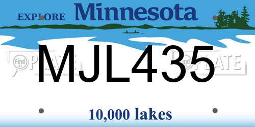 MJL435 Minnesota License Plate