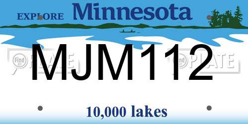 MJM112 Minnesota License Plate