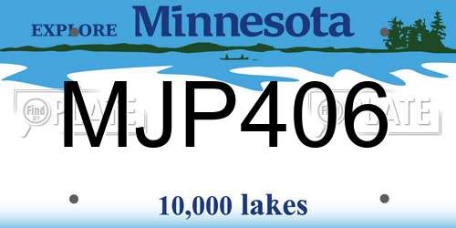 MJP406 Minnesota License Plate
