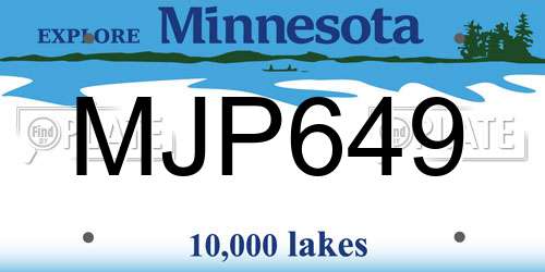 MJP649 Minnesota License Plate
