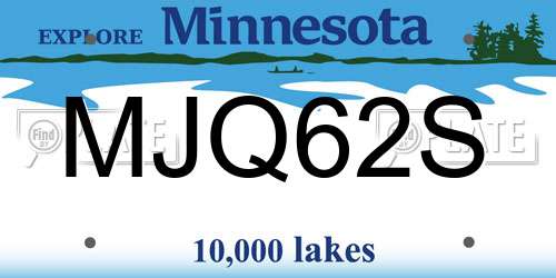 MJQ62S Minnesota License Plate