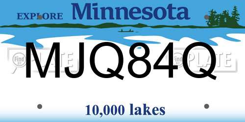 MJQ84Q Minnesota License Plate