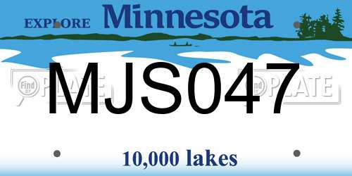 MJS047 Minnesota License Plate