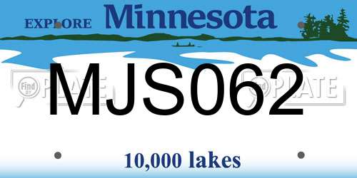 MJS062 Minnesota License Plate