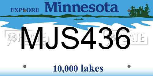 MJS436 Minnesota License Plate