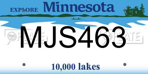 MJS463 Minnesota License Plate