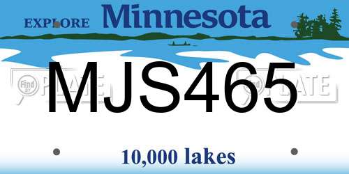 MJS465 Minnesota License Plate
