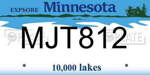 MJT812 Minnesota License Plate